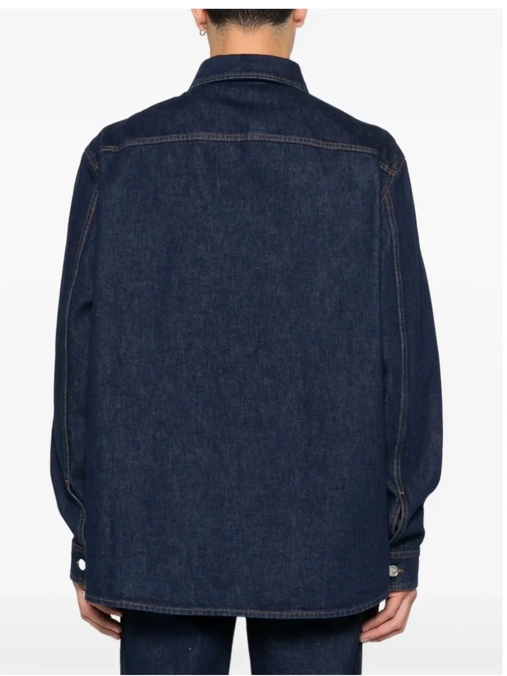 NWT Gucci Dark Indigo Denim Button-Front Shirt Jacket